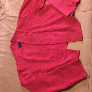 Ashley Stewart's holiday sparkly open cardigan.